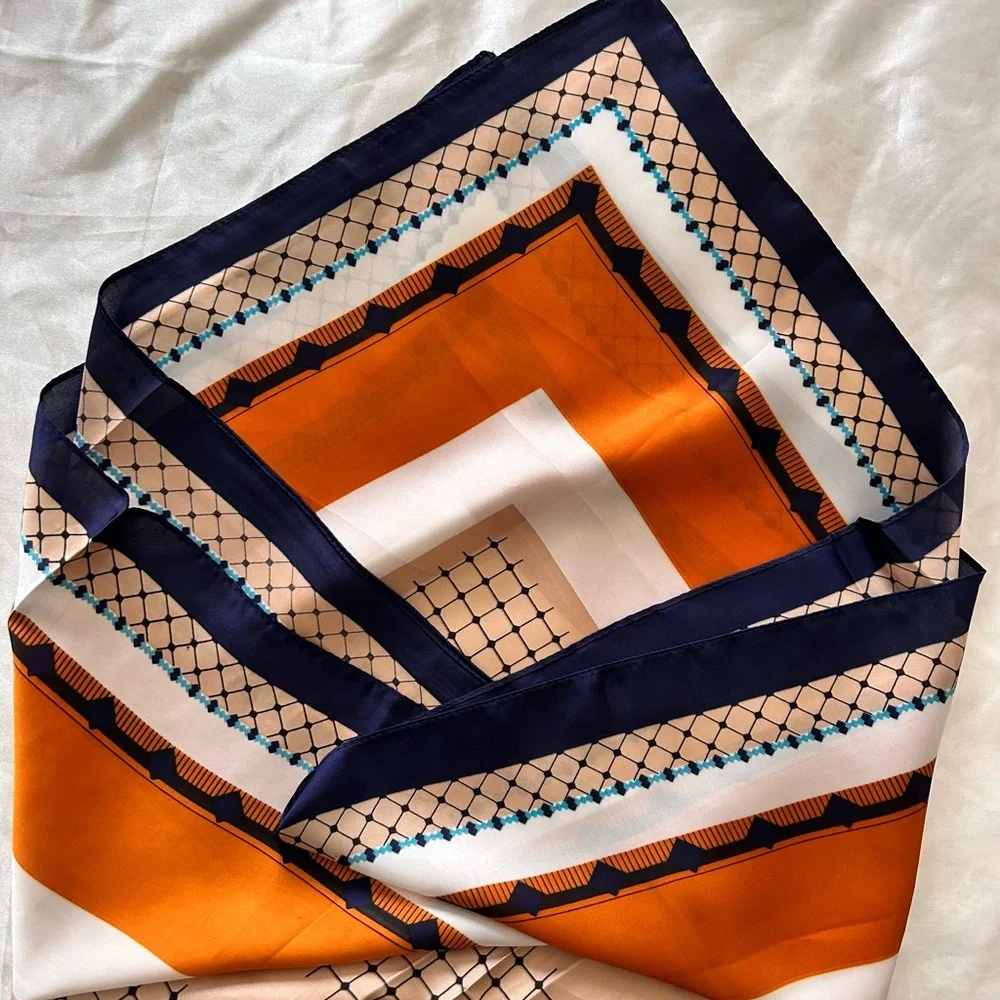 Mulberry 100% Silk Scarf, 27.5x27.5 inch | Breathable Square Headscarf NWT